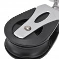 Fafeicy Sheave Block Head Marine Grade Swivel Sailboat Plain Bearing Pulley 316 Stainless Steel Nylon Material With 3 8in Wheel