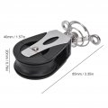 Fafeicy Sheave Block Head Marine Grade Swivel Sailboat Plain Bearing Pulley 316 Stainless Steel Nylon Material With 3 8in Wheel