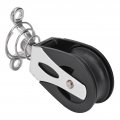 Fafeicy Sheave Block Head Marine Grade Swivel Sailboat Plain Bearing Pulley 316 Stainless Steel Nylon Material With 3 8in Wheel