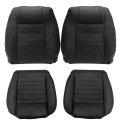 4pcs Front Driver Passenger Bottom Lean Back Leather Seat Cover Black Perforated Fit For Ford Mustang Gt 2005 2006 2007 2008 