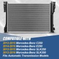 Aluminum Core Radiator For Mercedes Benz C250 2012 2015 E250 2014 2016 Slk250 Slk350 Fit At Models 1 81 In Inlet Outlet