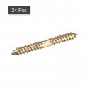 Uxcell 8x60mm Hanger Bolts 24pcs Double Ended Self-tapping Thread Wood To Dowel Screws For Connecting