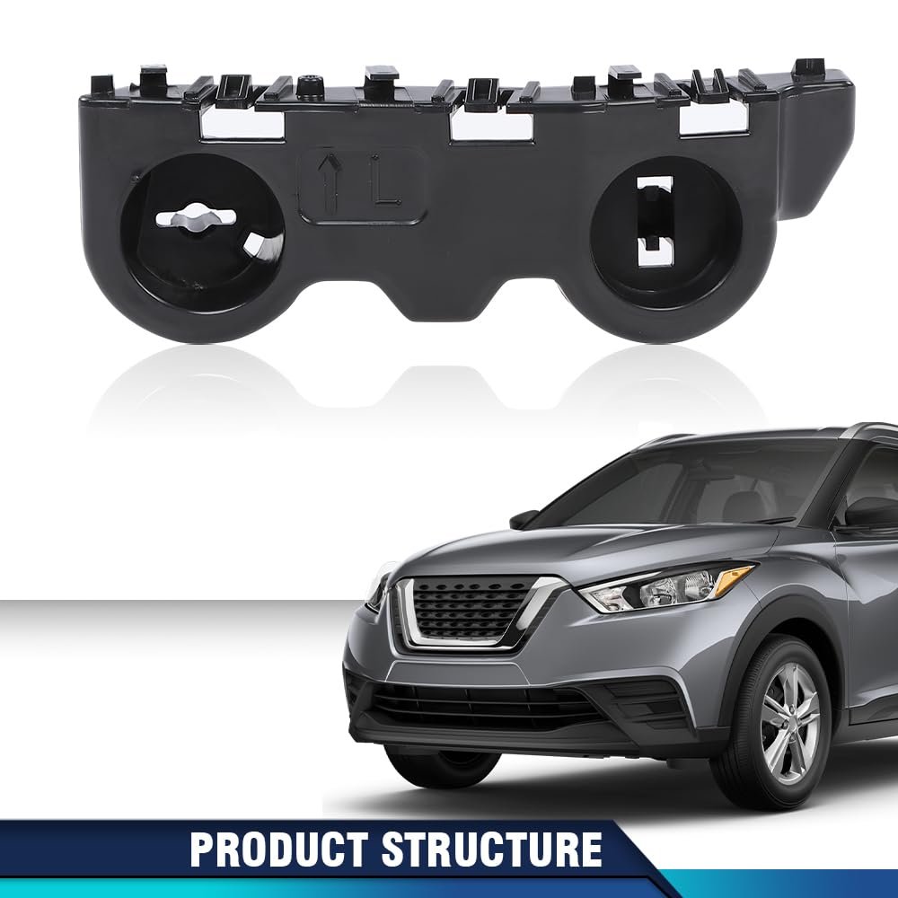 Front Bumper Bracket For Nissan Kicks 2018 2019 2020 Left Driver Side Black Abs Plastic Part Number 622255rb0a