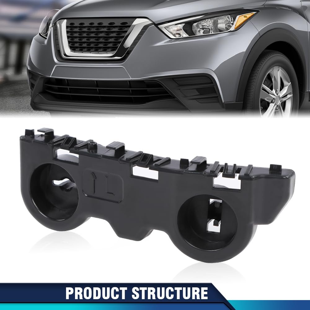 Front Bumper Bracket For Nissan Kicks 2018 2019 2020 Left Driver Side Black Abs Plastic Part Number 622255rb0a