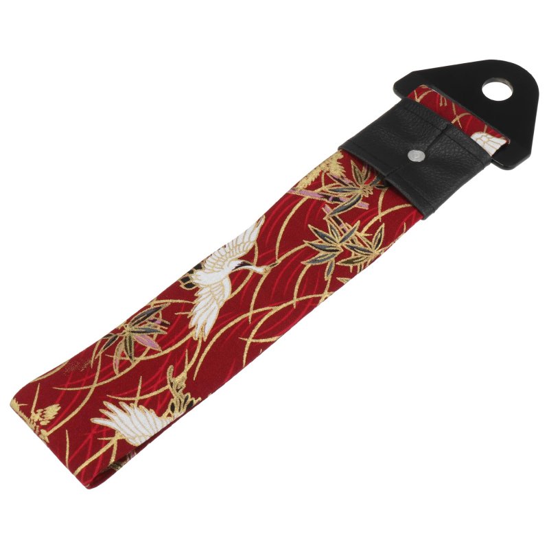 Car Tow Strap Kit Ancient Japanese Element Trailer Belt With Combination Of Flying Crane Pattern Rope Hook For Decorative Red