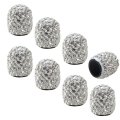 8 Pack Handmade Crystal Rhinestone Car Stem Air Caps Cover Attractive Dustproof Bling Accessories White 