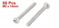 Uxcell M2 X 14mm 304 Stainless Steel Phillips Pan Head Screws Bolt 60pcs