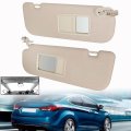 Driver Passenger Side Sun Visor Sunshade W Mirror Begie Replacement For 2011-2015 Elantra Md 852103x000 852203x000 