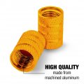 Looney Tunes Lola Face Aluminum Valve Stem Caps For Motorcycle And Bicycle Yellow Tire Rim Wheel Covers 2 Piece Set Fits