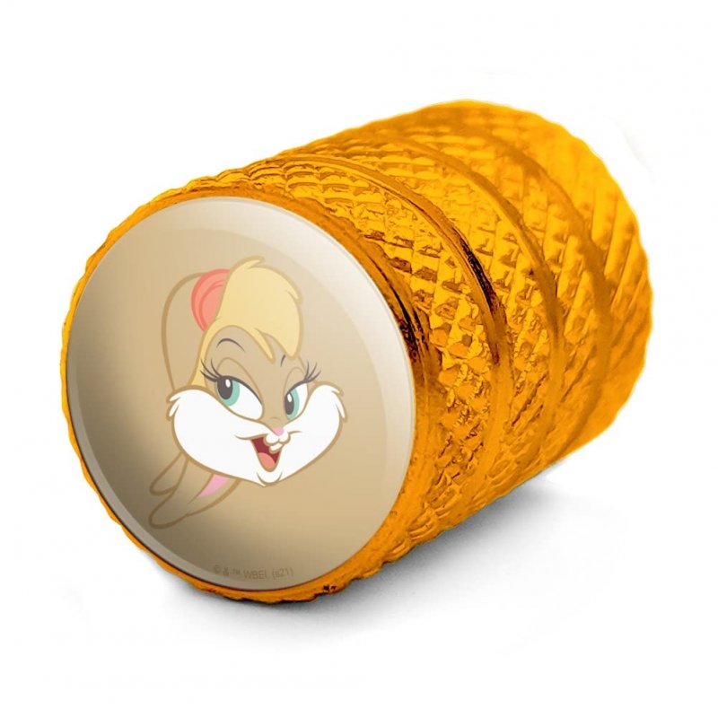 Looney Tunes Lola Face Aluminum Valve Stem Caps For Motorcycle And Bicycle Yellow Tire Rim Wheel Covers 2 Piece Set Fits