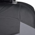 V-leather Car Seat Covers And Steering Wheel Cover Set Synthetic Leather Front Protection With Carbon Fiber Accents Slate Gray 