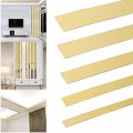 16ft Gold Metalized Wall Trim Molding 201 Stainless Steel Self Adhesive Peel And Stick Mirror-like Finish For Ceiling Floor 