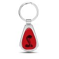Ford Mustang Cobra Red Dome Mirror Chrome Metal Teardrop Premium Key Chain Keychain Officially Licensed In The Usa 