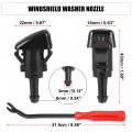 X Autohaux 18pcs Front Windshield Wiper Washer Nozzle Spray Jet Kit 15878745 For Oldsmobile Bravada 2002-2004 Buick Rainier