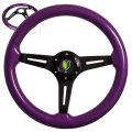 Ajp Distributors 345mm 6-bolt Mounting Purple Luxury Wood Grain Black Aluminum Center Streak Style Deep Dish Upgrade 