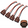 4pcs Wire Female U 9006 Hb4 Two Harness Fog Light Socket Connector Lamp Bulbs 