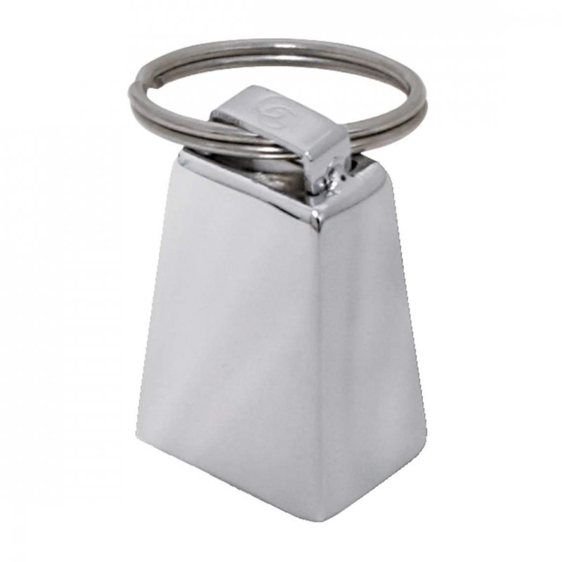 Chrome Mini Cow Bell Key Chain Plated Steel 1 In L X 11 16 W 1-3 8 H Model 93359