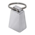 Chrome Mini Cow Bell Key Chain Plated Steel 1 In L X 11 16 W 1-3 8 H Model 93359