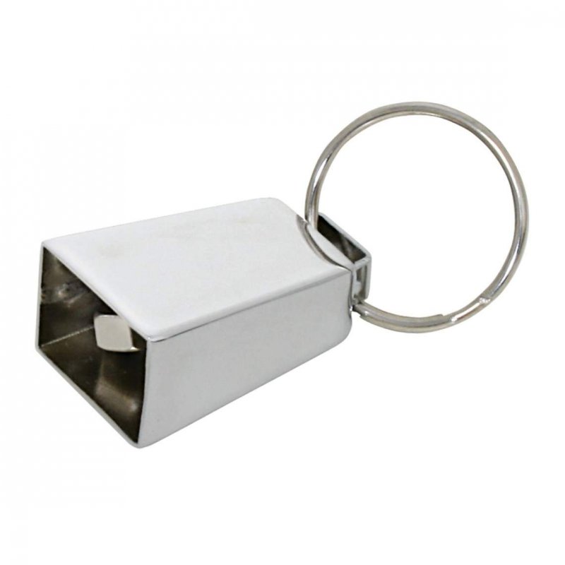 Chrome Mini Cow Bell Key Chain Plated Steel 1 In L X 11 16 W 1-3 8 H Model 93359