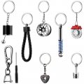 8 Piece Automotive Parts Model Keychain Set With Brake Pad Car Wheel And Manual Transmission Shift Metal Leather Key Rings For 