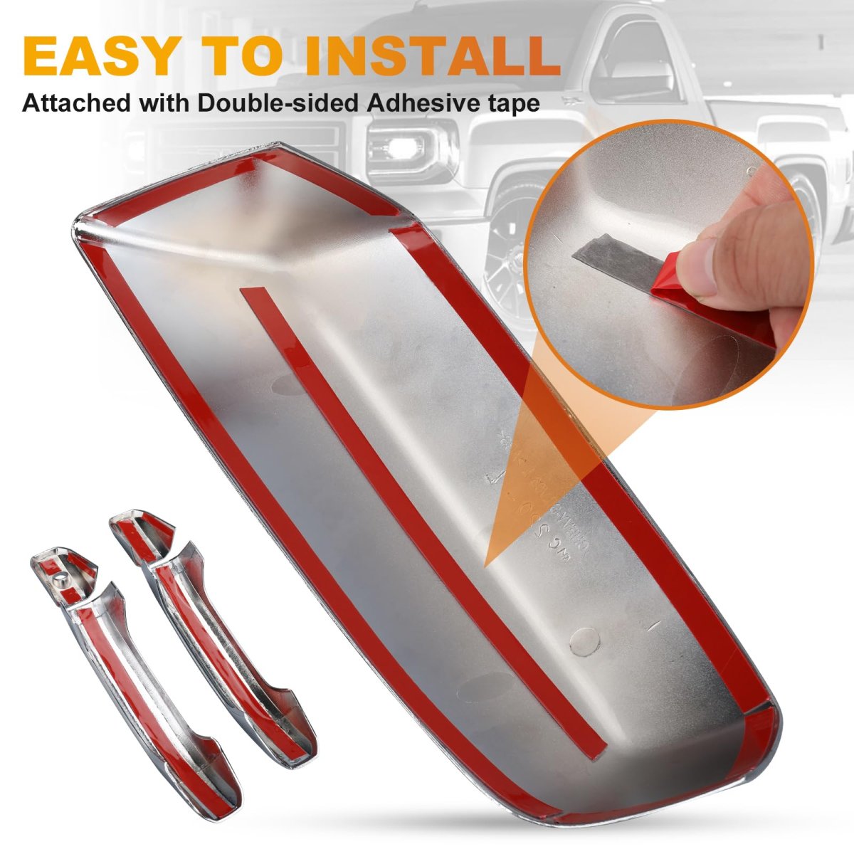 Chrome Mirror Cover And Handle For 2014 2018 Chevy Silverado 1500 Gmc Sierra 2015 2500 Hd 3500 2 Door Not Towing