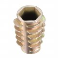 Uxcell Furniture Threaded Insert Nuts Zinc Alloy Hex-flush M8 Internal Threads 20mm Length 10pcs