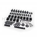 Httmt Mt215-015- Black Spike Fairing Bolts Kit Compatible With 1998-2002 Kawasak Ninja Zx6 Zx6r Zx9r
