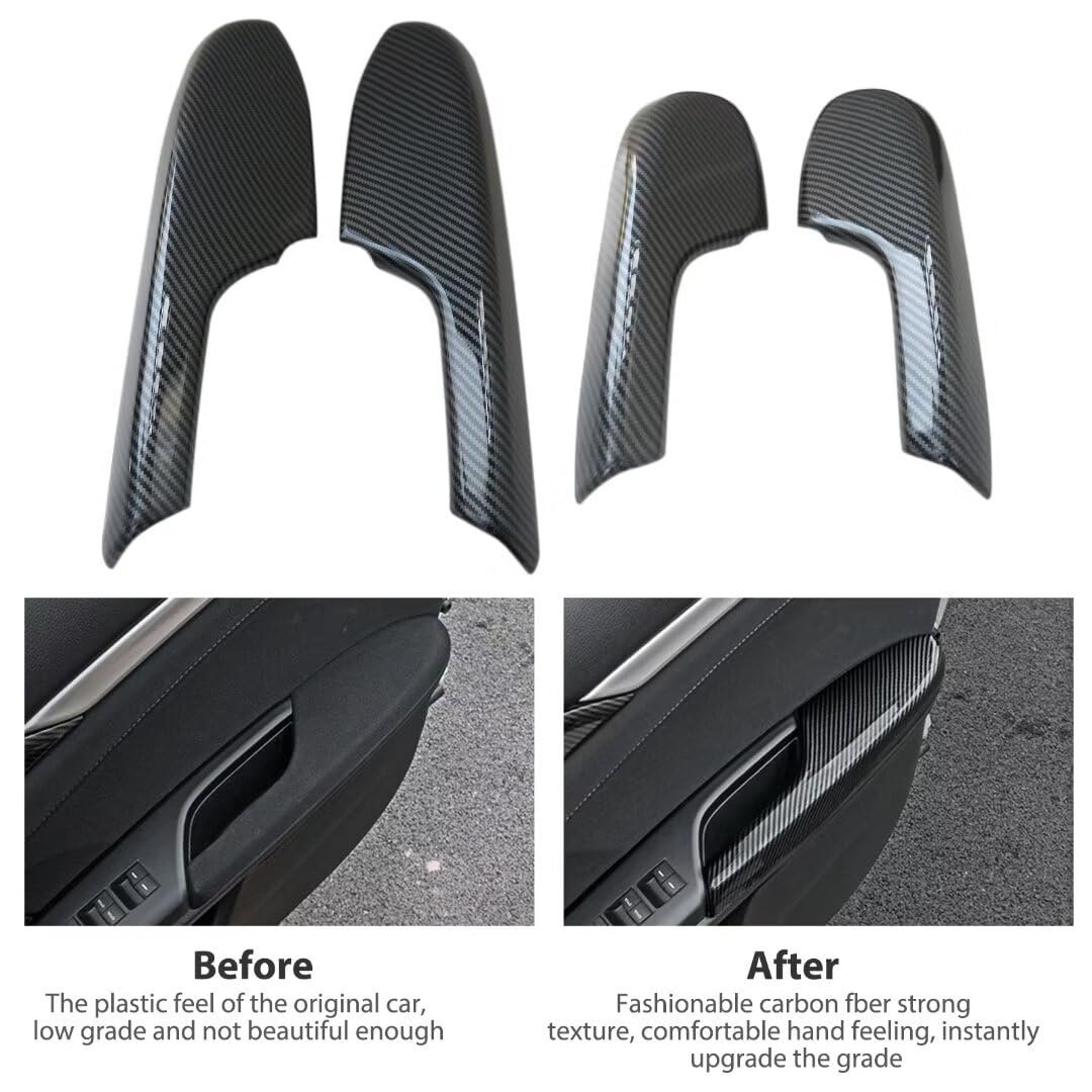 2024 Version 4pcs Door Armrest Interior Panel Trim Cover Carbon Fiber Pattern For 2016 Honda Civic Ex-l Sedan 4-door 1 5l