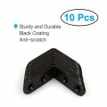 Uxcell 10pcs Angle Bracket Metal 40x40mm Black Corner Brace Fastener L Shaped Right Brackets Protector Shelf Support With