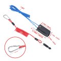Fydun Trailer Breakaway Switch Emergency Electric Brake System For Rv Boat Stainless Steel Coiled Cable Red