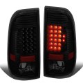 Compatible With Ford F150 Super Duty Styleside Pair Of Led Tail Brake Lights Black Housing Smoked Lens