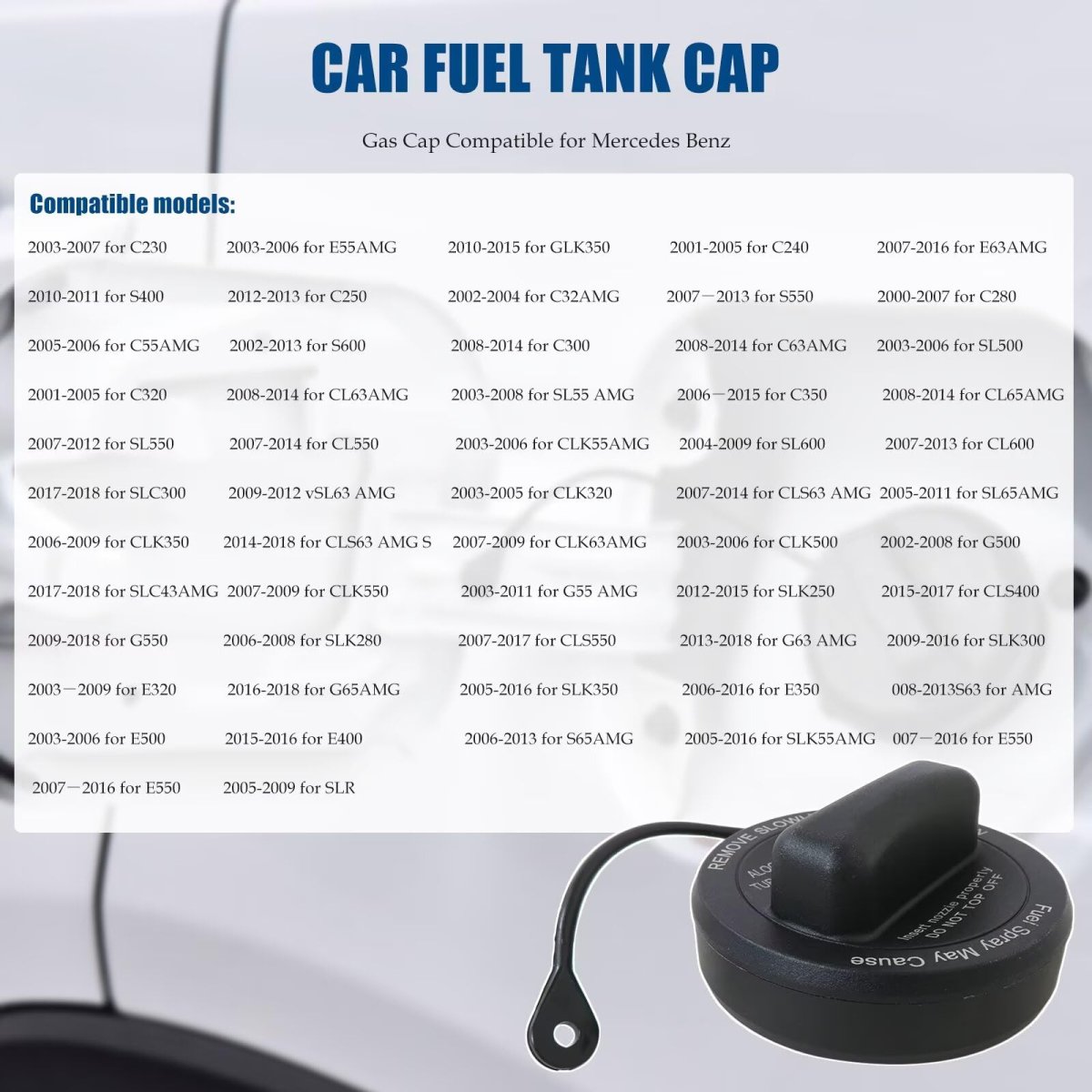 2214700605 Gas Cap Fuel For Mercedes Benz 2007-2017 Cls550 2003-2006 Sl500