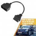 X Autohaux 2pcs Obd1 To Obd2 22-pin 16-pin And 17-pin Diagnostic Tool Adapter Connector Cable For Toyota
