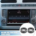 A Absopro Volume Vol Tune Knob Cover Rings For Vw Tiguan Taos Jetta Passat Atlas Arteon Golf R Beetle Aluminum Alloy Black Pack
