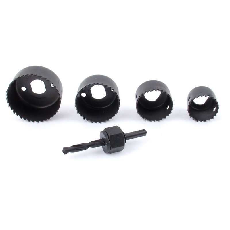 Carpenter Triangle Shank Twist Drill Bit Hole Saw Cutter Set 6 In 1