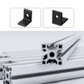 Uxcell 1515a Aluminum Extrusion Profile Corner Bracket 2 Holes L-shape Right Angle Joint Connectors Black 12 Pcs