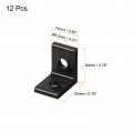 Uxcell 1515a Aluminum Extrusion Profile Corner Bracket 2 Holes L-shape Right Angle Joint Connectors Black 12 Pcs