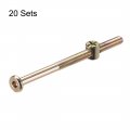 Uxcell M6 X 90mm Furniture Bolts Nut Set Hex Socket Screw With Barrel Nuts Phillips-slotted Zinc Plated 20 Sets