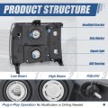 Auto Dynasty Factory Style Headlights Assembly Compatible With Gmc Sierra 1500 2500hd 3500hd 2007-2014 Driver And Passenger