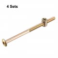 Uxcell M6x100mm Furniture Bolt Nut Set Hex Socket Screw 50mm Thread Length With Barrel Nuts For Beds Headboards Chairs 4 Sets