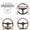 Dujiea Floral With Eiffel Towers Elastic Stretch Steering Wheel Cover Anti-slip And Durable Car Accessories For Women Men 15