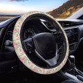 Dujiea Floral With Eiffel Towers Elastic Stretch Steering Wheel Cover Anti-slip And Durable Car Accessories For Women Men 15