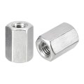 M10 X 1 5-pitch 25mm Length Coupling Nuts 2pcs 304 Stainless Steel Metric Hex Rod 