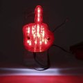 Led Motorcycle Taillight With Middle Finger Design Chrome Abs Housing Red Pc Lens 12v Brake Light License Plate Lamp