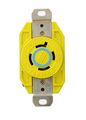 Leviton 24cm-20 20-amp 250 Volt- 3py Flush Mounting Locking Receptacle Industrial Grade Grounding Corrosion Resistant Yellow 