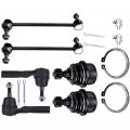 6-piece Fit 2009015 For Dodge Journey Front Lower Ball Joint 2 Outer Tie Rod End 2 Sway Bar Link