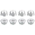 Nylon Insert Hex Lock Nuts 8pcs M5 X 0 8mm Aluminum Alloy Self-locking Anodizing Flange Nut For Fasteners Silver 