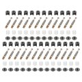 25set Furniture Connectors Kit 12x11 5mm Cam Lock Fitting With M6x40mm Dowel Fastener And Flat Alloy Cap 3-in-1 Fixing Screws 