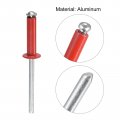 Uxcell Aluminum Blind Rivets 5mm X 20mm 13 64 25 32 Open End Rivet Flat Round Head For Joining Metal Plate Leather Red Pcs