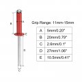 Uxcell Aluminum Blind Rivets 5mm X 20mm 13 64 25 32 Open End Rivet Flat Round Head For Joining Metal Plate Leather Red Pcs
